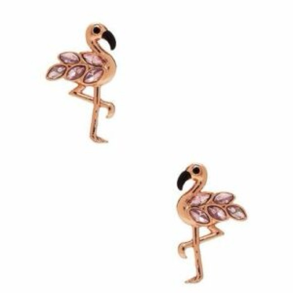Kate Spade Flamingo Stud Earrings in Rose Gold and Pink - Picture 1 of 12